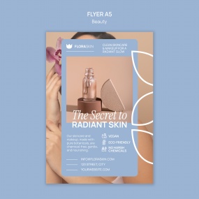 化妆品护肤品宣传单页A5模板